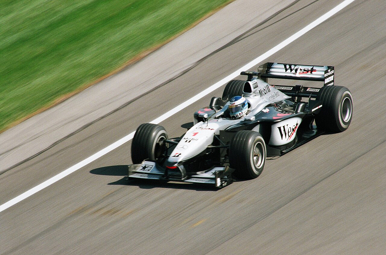Mika Häkkinen in the West-liveried McLaren-Mercedes